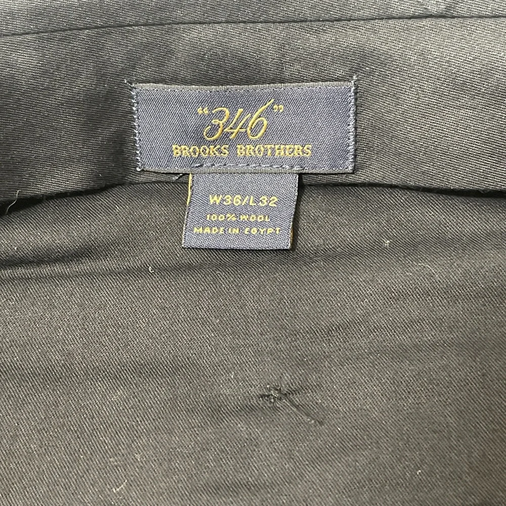 Brooks‎ Brothers Dress Pants Men 36x32 346 Charcoal Grey Wool Pleated Cuffed EUC